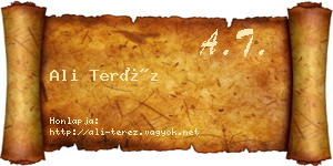 Ali Teréz névjegykártya